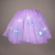 Fusta Tutu Tul Mov cu Stele Holografice Luna & LED Intermitent pentru Copii