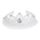 Coronita Tiara Par Alba cu Tul Glitter Holografic & Pietre Irizate pentru Copii