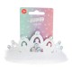 Coronita Tiara Par Alba cu Tul Glitter Holografic & Pietre Irizate pentru Copii