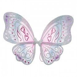Aripi Deghizare in Fluture Colorat cu Glitter Fucsia Argintiu 53.5x43cm