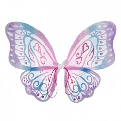 Aripi Deghizare in Fluture Colorat cu Glitter Fucsia Argintiu 53.5x43cm