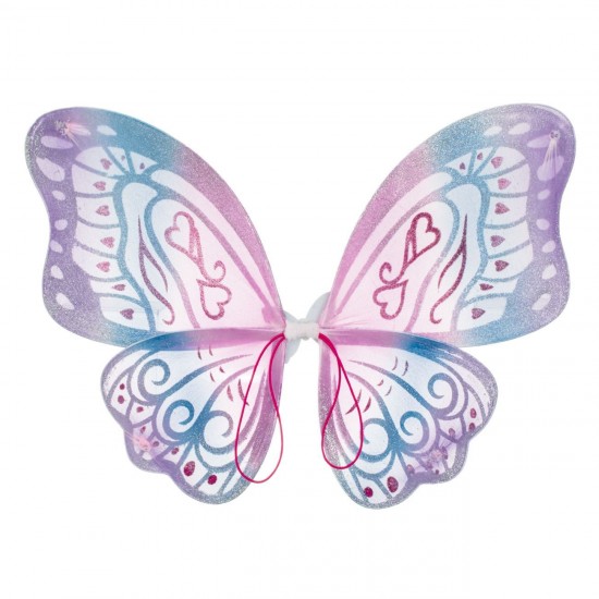 Aripi Deghizare in Fluture Colorat cu Glitter Fucsia Argintiu 53.5x43cm