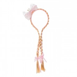 Coronita Par cu Codite Blonde Roz 2 Fundite 28cm