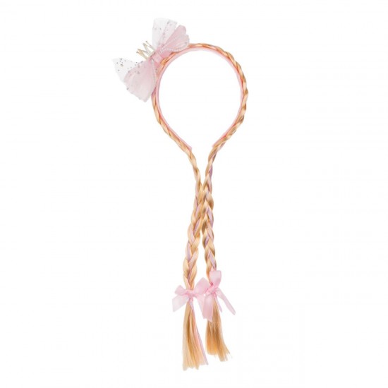 Coronita Par cu Codite Blonde Roz 2 Fundite 28cm