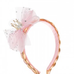 Coronita Par cu Codite Blonde Roz 2 Fundite 28cm