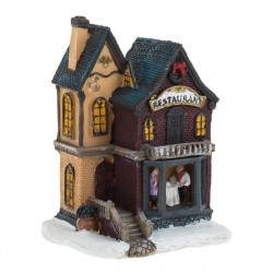 Scena de Craciun Restaurant cu Lumina LED 10x8x13.5cm