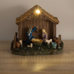 Scena de Craciun Iesle cu Lumina LED 16x12x12cm