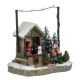 Scena de Craciun Magazin cu Brazi Figurine & Lumina LED 14x8x13cm