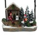 Scena de Craciun Magazin cu Brazi Figurine & Lumina LED 14x8x13cm
