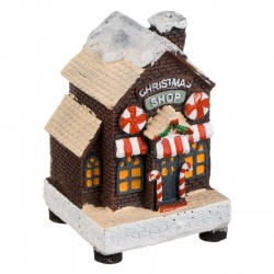 Scena de Craciun Case Ninse cu Lumina LED 5x5x8cm