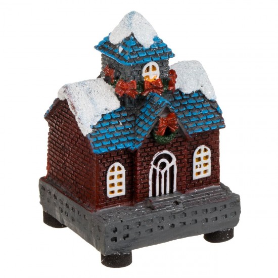 Scena de Craciun Case Ninse cu Lumina LED 5x5x8cm