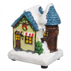 Scena de Craciun Case Ninse cu Lumina LED 7.5x6x10cm