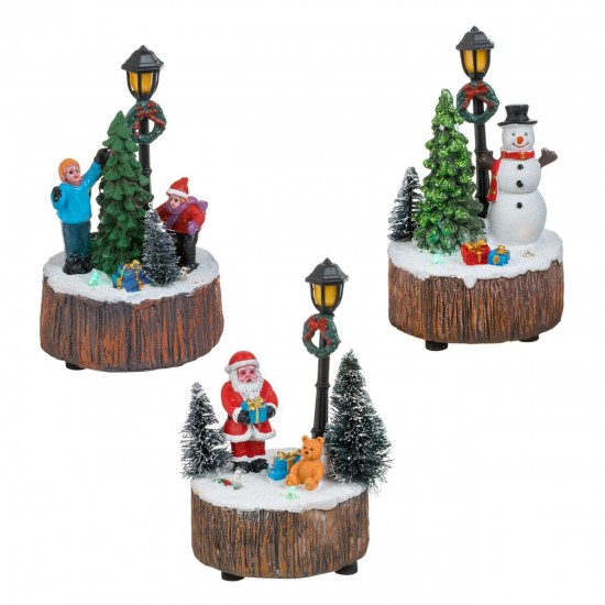 Scena de Craciun Colturi de Sat cu Lumina LED Ø8x13cm