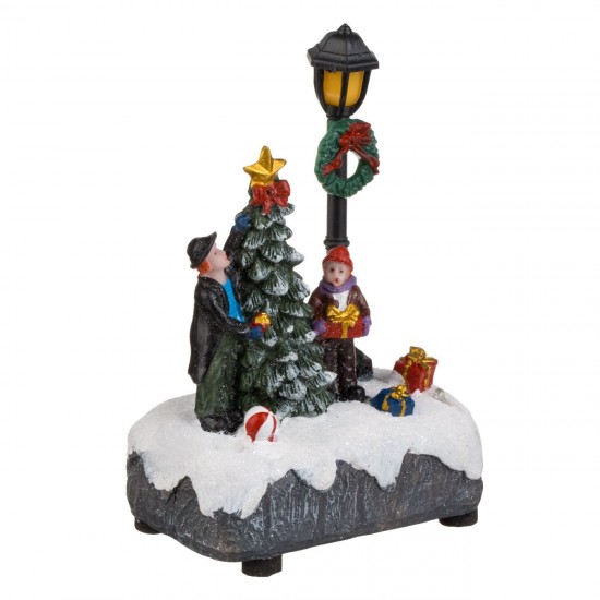 Scena de Craciun Colt de Strada cu LED 8x5x13cm