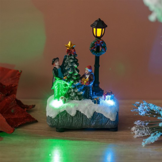 Scena de Craciun Colt de Strada cu LED 8x5x13cm