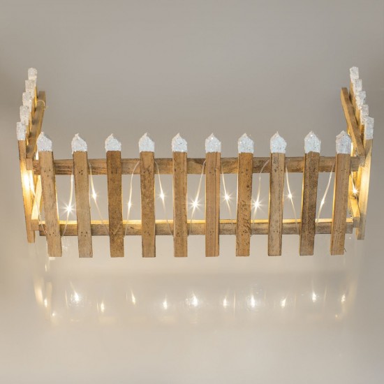 Gardulet Decorativ Nins din Lemn cu 20 de Becuri LED 90x20cm