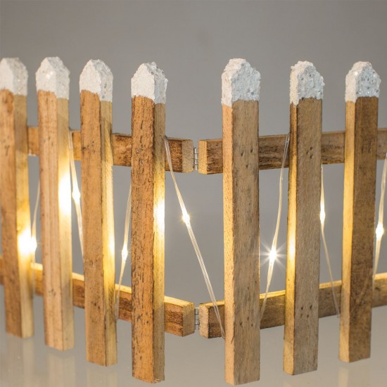 Gardulet Decorativ Nins din Lemn cu 20 de Becuri LED 90x20cm