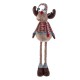 Figurina Decorativa de Craciun Ren Maro cu Picioare Extensibile Sacou in Carouri 108-150cm