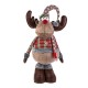 Figurina Decorativa de Craciun Ren Maro cu Picioare Extensibile Sacou in Carouri 108-150cm