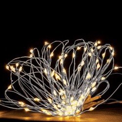 Instalatie de Lumini cu 132 de Becuri LED Ramuri cu Baterii si Program 2.09m de Interior & Exterior - Alb Extra-Cald