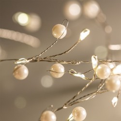 Instalatie de Lumini cu 80 de Becuri LED cu Baterii Margele Albe 2.10m - Alb Cald