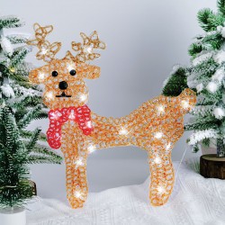 Ren Decorativ de Craciun cu 20 de Becuri LED 30x34cm - Alb Cald