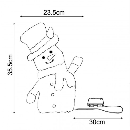 Om de Zapada Decorativ de Craciun cu 20 de Becuri LED 23.5x35.5cm - Alb Rece