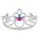 Coronita Par Tiara Argintie cu Pietre & Pene Mov pentru Copii