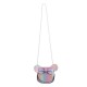 Geanta cu Model Soricel 3D Fundita Rainbow & Glitter Holografic pentru Copii 18x5x14cm