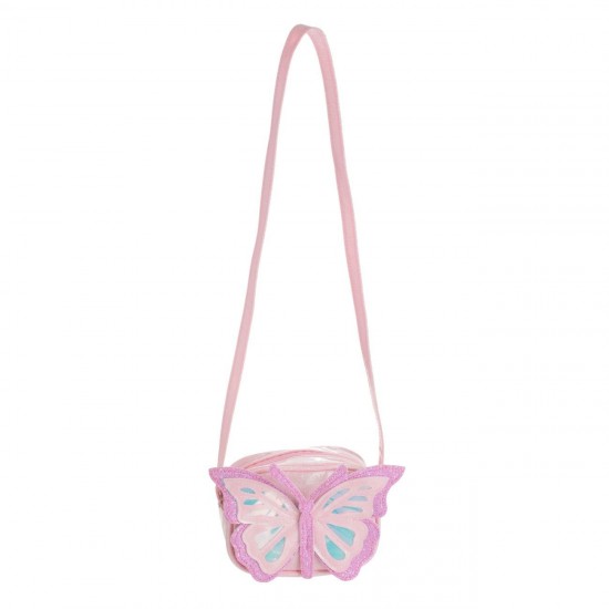 Poseta Roz cu Glitter & Fluture 3D pentru Copii 18x7.5x12.5cm