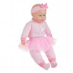 Papusa Bebelus cu Body Roz Unicorn & Fusta Tutu cu Sunet 50cm