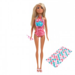 Papusa Manechin Betty cu Costum de Baie Camera & 3 Accesorii