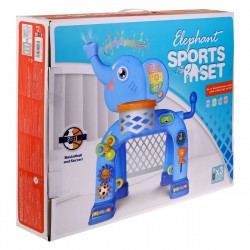 Set Poarta de Fotbal & Cos de Baschet cu Model Elefant cu Sunet & Lumina