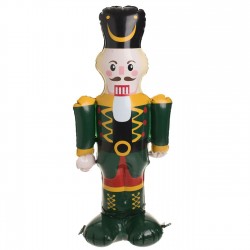 Figurina Gonflabila de Craciun Soldat din Spargatorul de Nuci cu Costum Verde 60cm