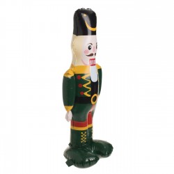 Figurina Gonflabila de Craciun Soldat din Spargatorul de Nuci cu Costum Verde 60cm
