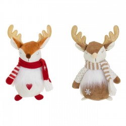 Figurina Decorativa de Craciun Ren cu Fular Colorat 28cm