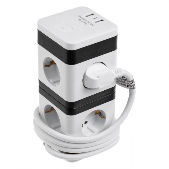 Priza Turn cu 8 Prize Schuko 2 Porturi USB & 1 USB-C 3680W