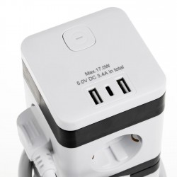 Priza Turn cu 8 Prize Schuko 2 Porturi USB & 1 USB-C 3680W