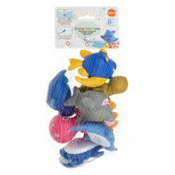 Jucarii pentru Baie Animale Marine de Diferite Culori in Plasa 9cm - 8buc