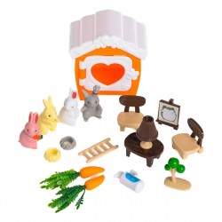 Playset cu Iepurasi Casa & Accesorii