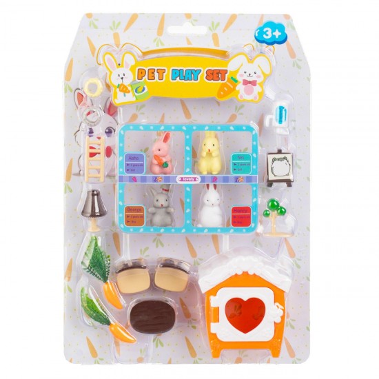 Playset cu Iepurasi Casa & Accesorii