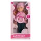 Papusa Fashion Girl cu Tinuta Roz & Muzica 48cm
