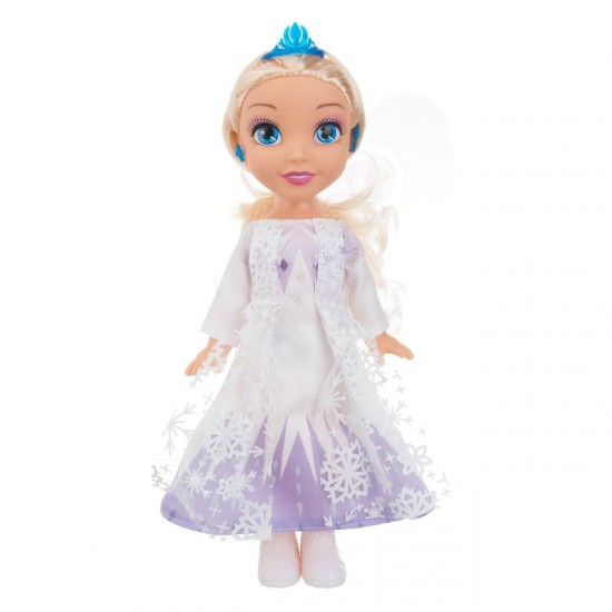 Papusa Printesa Blonda cu Rochie Alba Lila Fulgi & Bijuterii 29cm