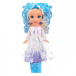 Papusa Printesa Blonda cu Rochie Alba Lila Fulgi & Bijuterii 29cm