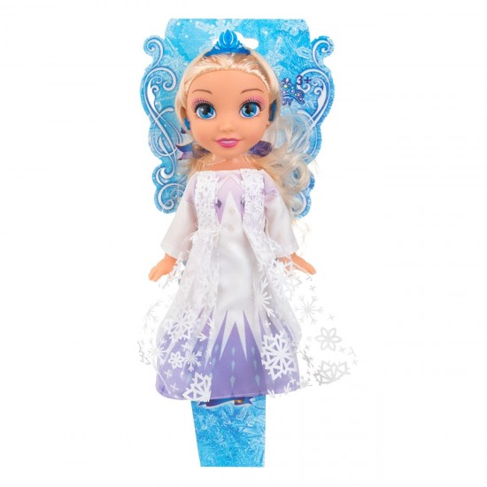 Papusa Printesa Blonda cu Rochie Alba Lila Fulgi & Bijuterii 29cm