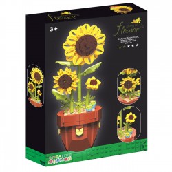 Cuburi de Constructie Ghiveci cu Floarea Soarelui 28.4x11.3cm - 359 piese