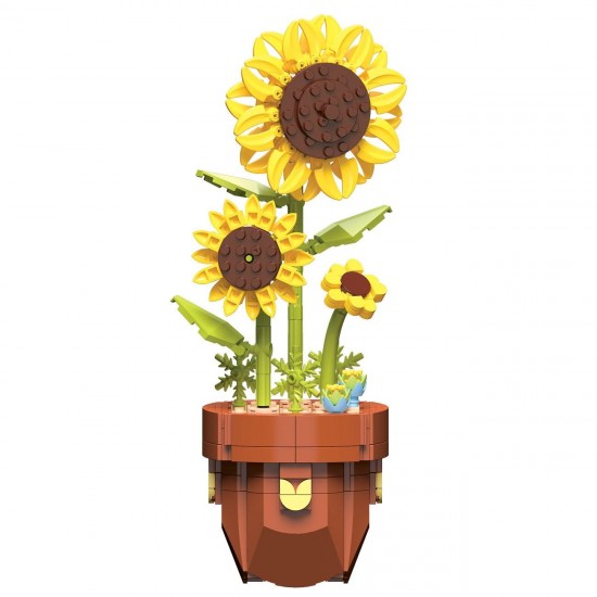 Cuburi de Constructie Ghiveci cu Floarea Soarelui 28.4x11.3cm - 359 piese