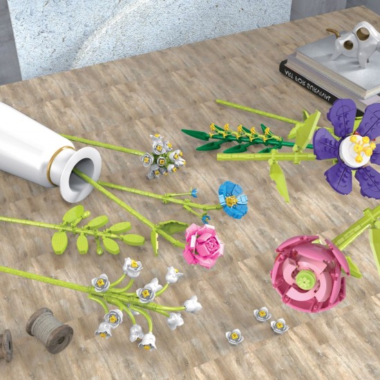 Cuburi de Constructie Flori (8 Modele)