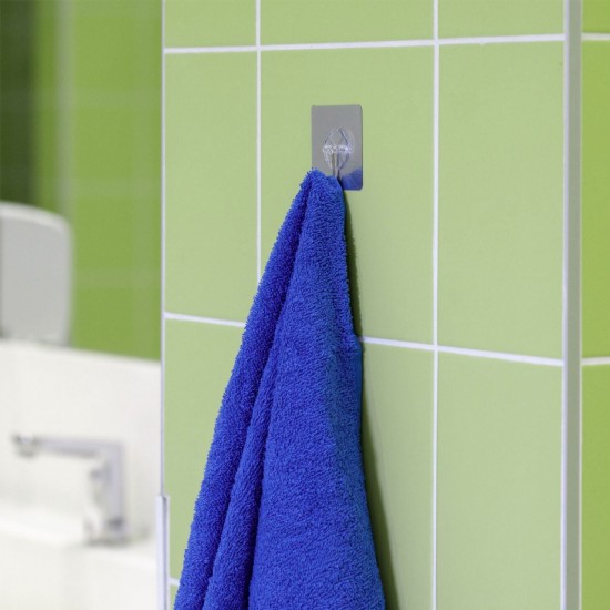 Carlige Autocoloante Argintii cu Model Floare 6x6cm - 3buc