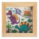 Jucarie din Lemn Cutie cu Bile Model Dinozauri 8x8x2cm